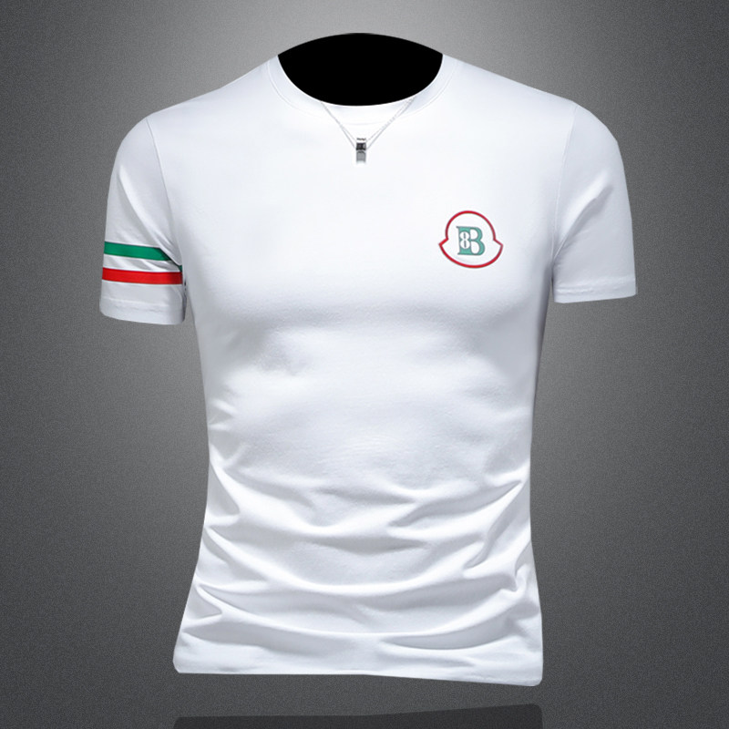 2026假模夏季新品质丝光棉男潮流短袖T恤QT6012AFD2620T-P75，男装T恤，钱塘6012(原3012)