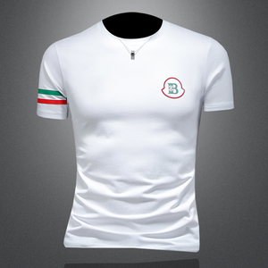 2026假模夏季新品质丝光棉男潮流短袖T恤 QT6012AFD2620T-P75，男装T恤，钱塘6012(原3012)