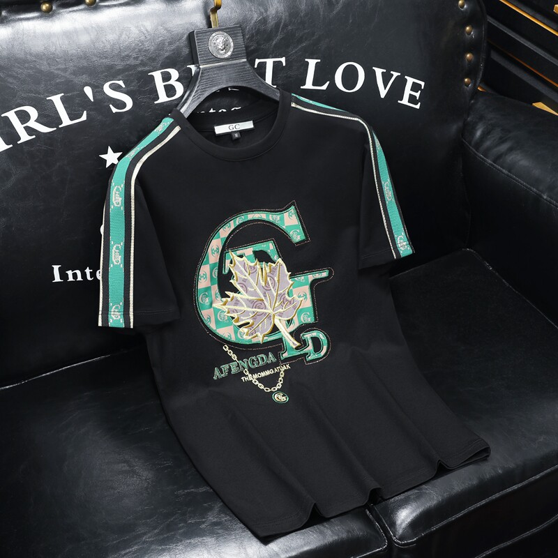 2026夏季新款高端品质丝光棉男潮流短袖T恤QT6012AFD9928T-P75，男装T恤，阿丰达