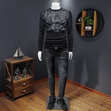 假模秋冬款新品男士圆领潮流针织衫打底毛衣QT6012AFD25008-P115，男装T恤，钱塘6012(原3012)