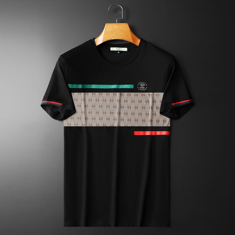 2024夏季新款高端品质丝光棉男潮流短袖T恤QT6012AFD7010-1TP70，男装T恤，阿丰达