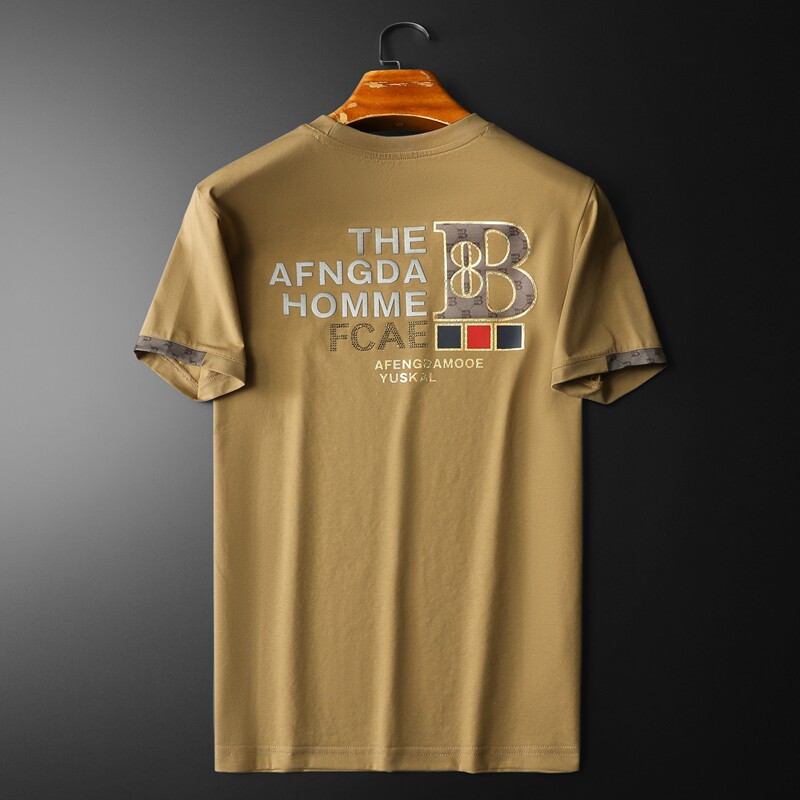 2026夏季新款高端品质丝光棉男士潮流短袖T恤QT6012AFD8551T-P75，男装T恤，阿丰达