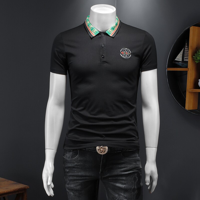 2025假模夏季新高端品质丝光棉男潮流短袖T恤QT6012AFD9926T-P80，男装T恤，阿丰达