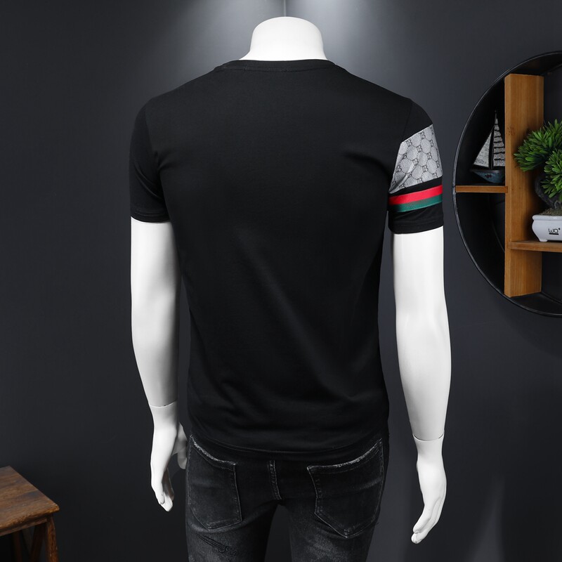 2025假模新款高端品质丝光棉男士潮流短袖T恤QT6012AFD7109T-P70,男装T恤,阿丰达