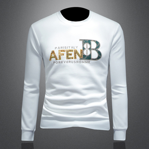 2025假模四季款男士圆领潮流刺绣时尚卫衣 QT6012AFD1003Y-P125，男装卫衣，阿丰达