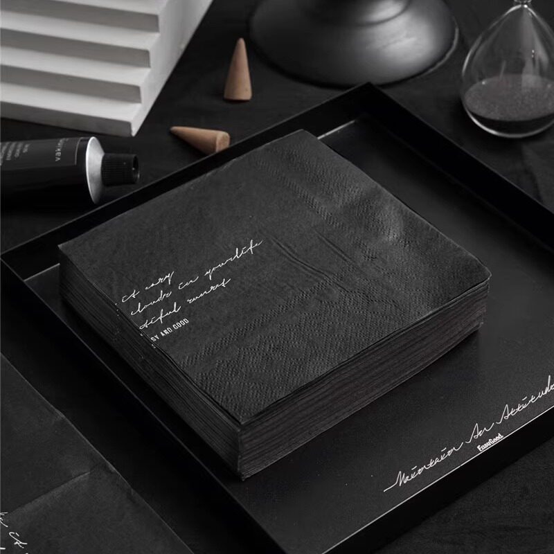 EG极简ins风咖啡厅纸巾卫生纸厨房餐巾纸网红餐厅黑色擦手纸50片,洗护清洁剂/卫生巾/纸/香薰,餐巾纸,淘宝优惠券,粉丝福利购,淘宝优惠卷