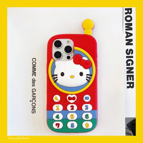 立体kt猫大哥大iPhone硅胶手机壳