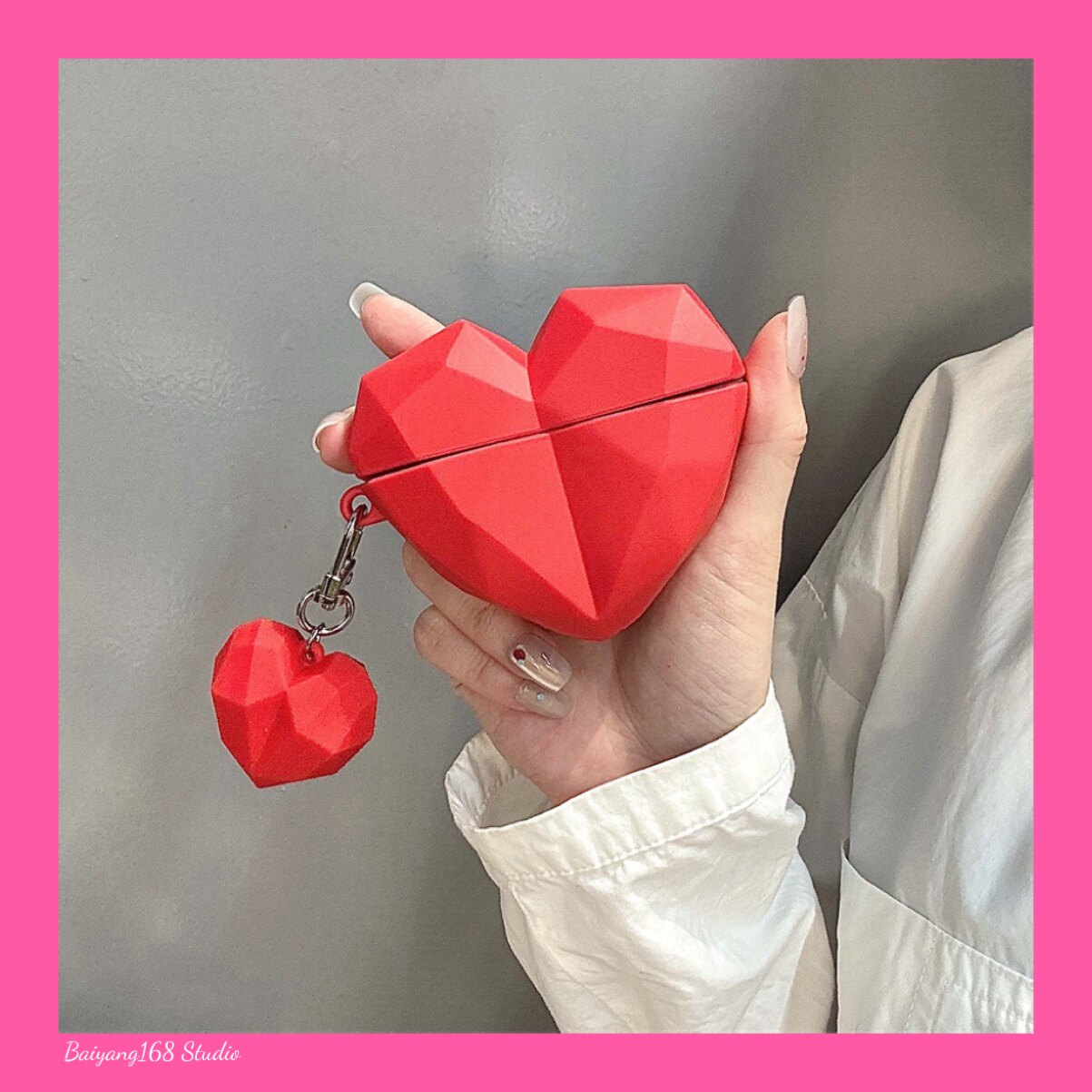 立体菱形爱心适用苹果耳机保护套airpods4无线蓝牙耳机壳三四