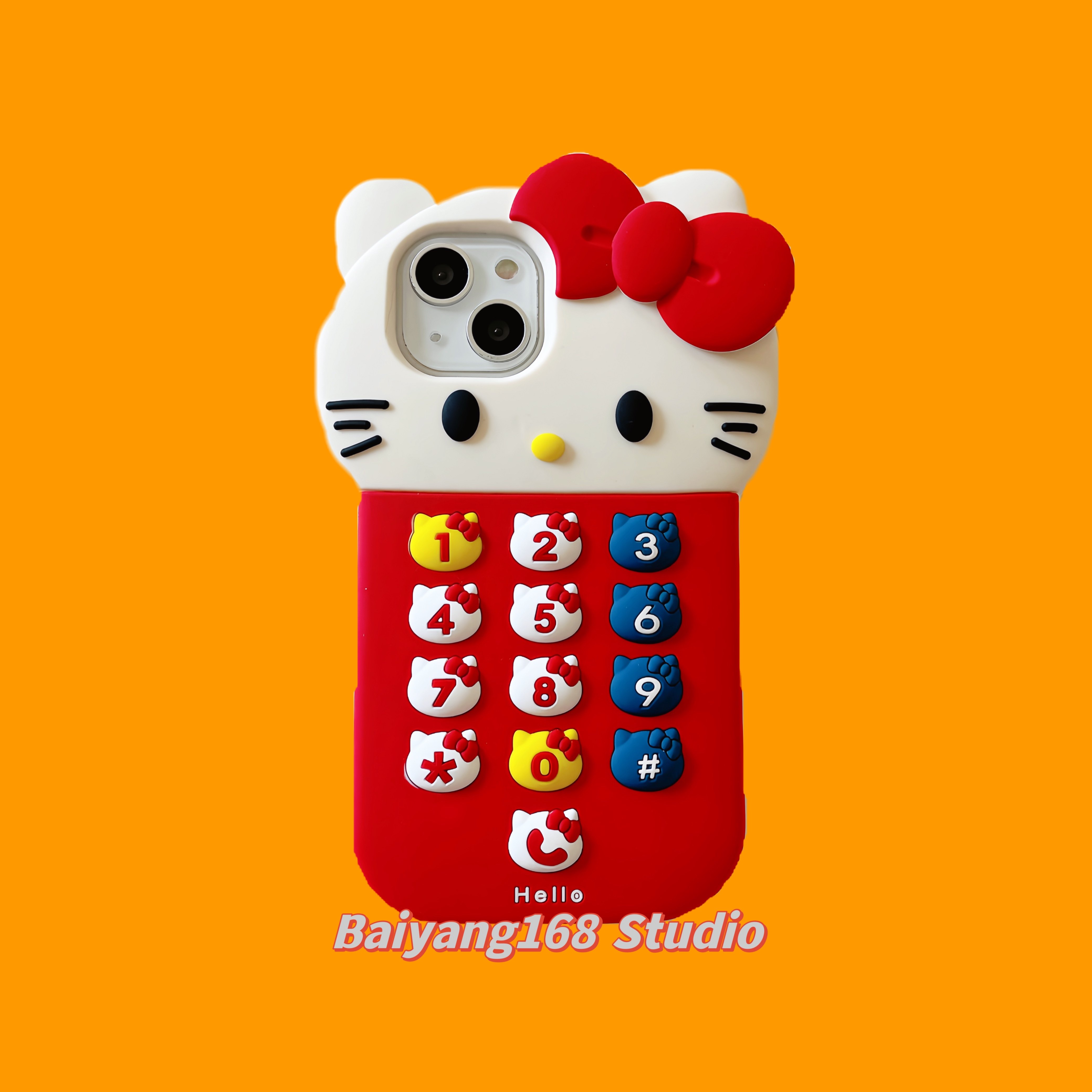 ins风立体可爱电话机KT猫适用苹果14pro手机壳iphone13硅胶软壳12新款卡通11趣味女款14promax全包防摔保护套,3C数码配件,手机保护套/壳,淘宝优惠券,粉丝福利购,淘宝优惠卷