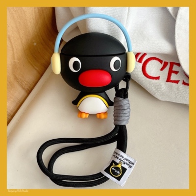 可爱卡通戴耳机企鹅Airpod耳机壳