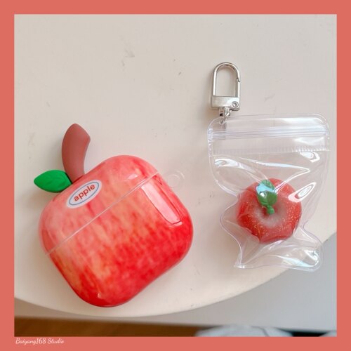 创意立体红苹果Airpods耳机壳