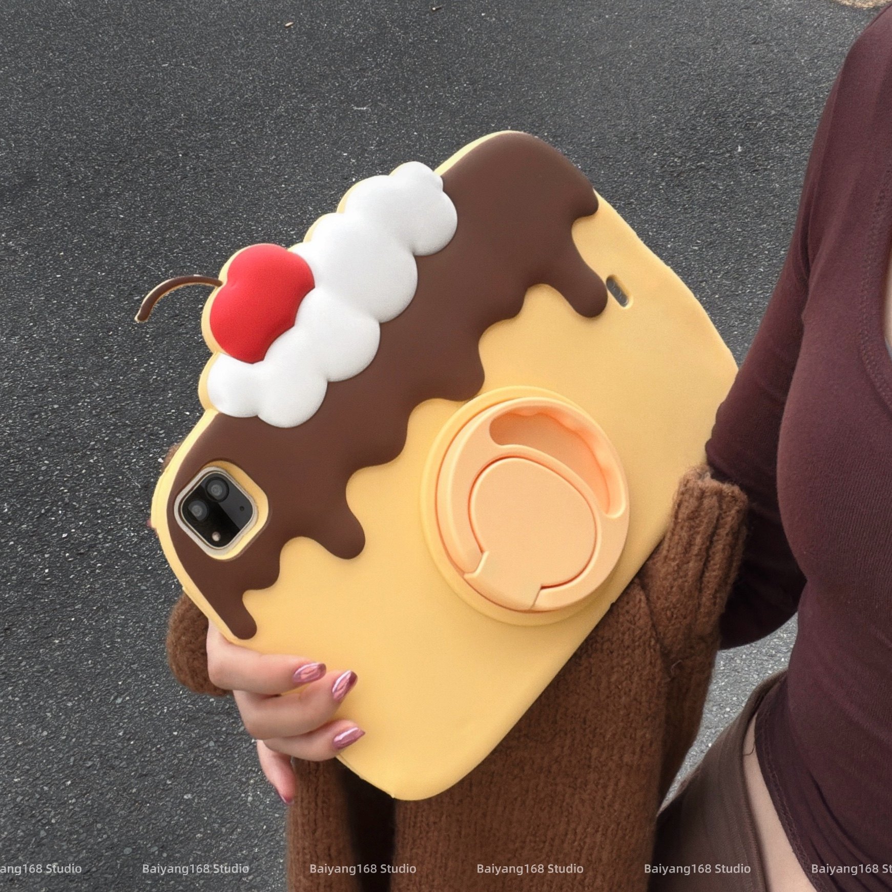 樱桃奶油布丁旋转支架ipad保护套