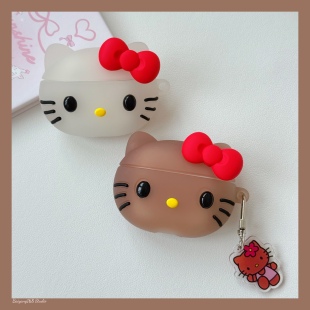 紫外线晒黑kitty猫适用airpods4保护套苹果耳机保护壳airpodspro2无线蓝牙耳机套ipod盒二三代airpods3耳机壳