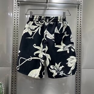 男夏季 印花潮青年休闲五分裤 2026新款 潮流沙滩裤 冰丝韩版 外穿短裤