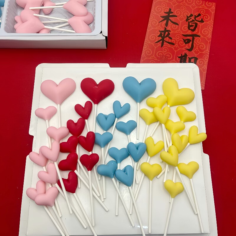 情人节系列爱心巧克力蛋糕装饰英文happy birthday 烘焙甜品装饰