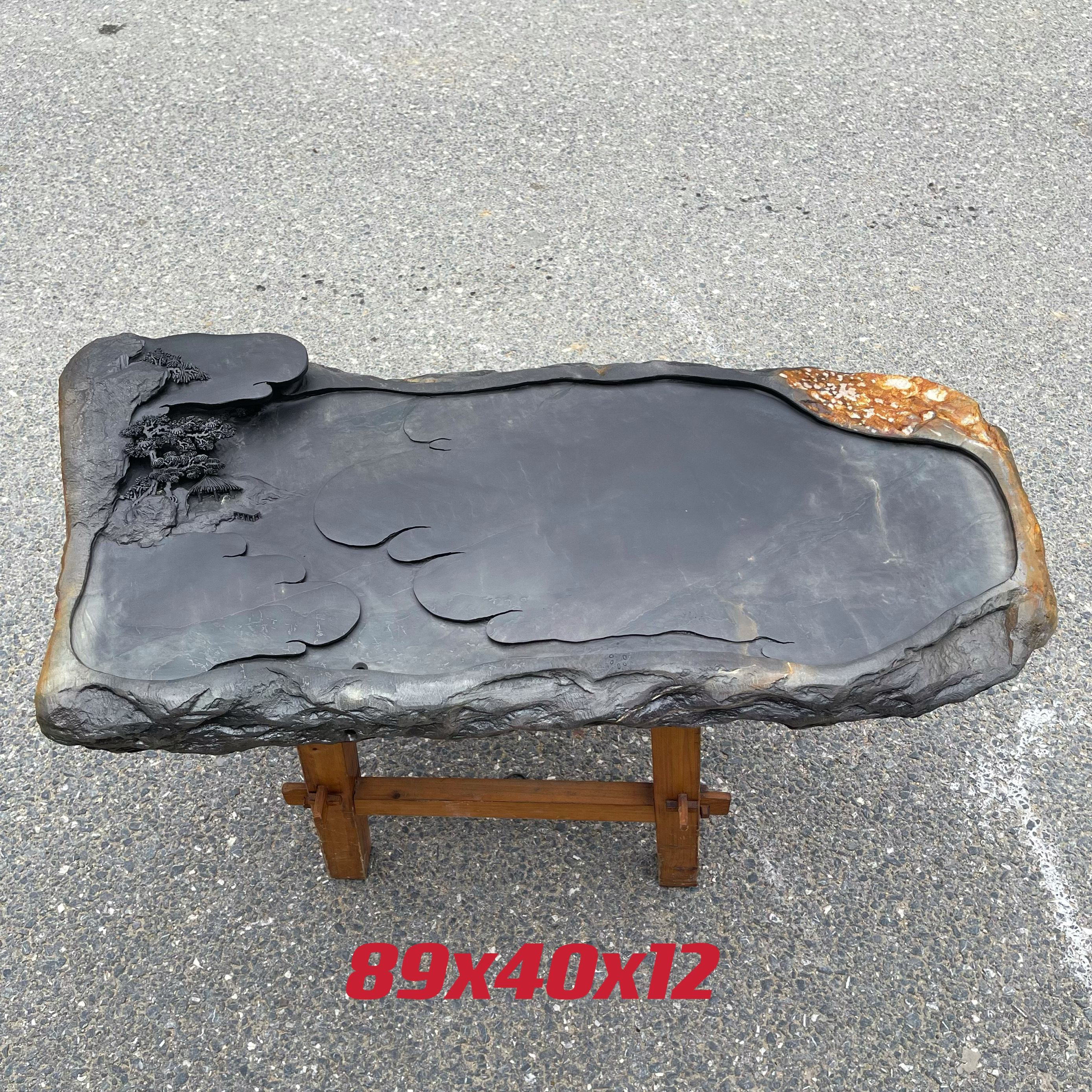 石韵书院灵璧石茶盘茶托功夫茶家用茶具单层原石石材整石茶海