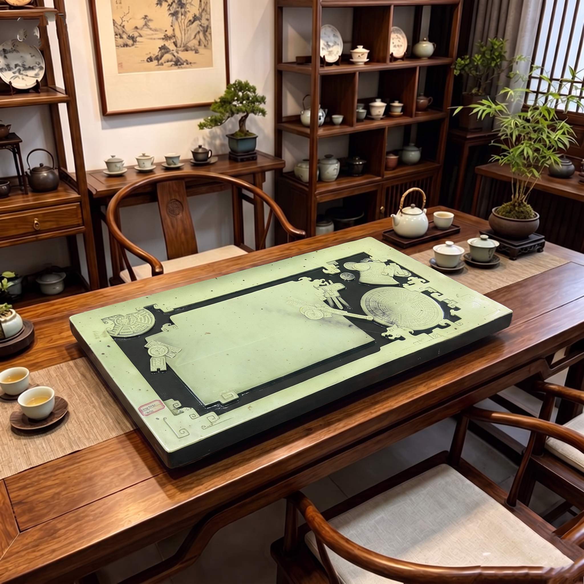 石雕茶壶茶具紫袍玉带石手工雕刻茶具茶海收藏工艺品