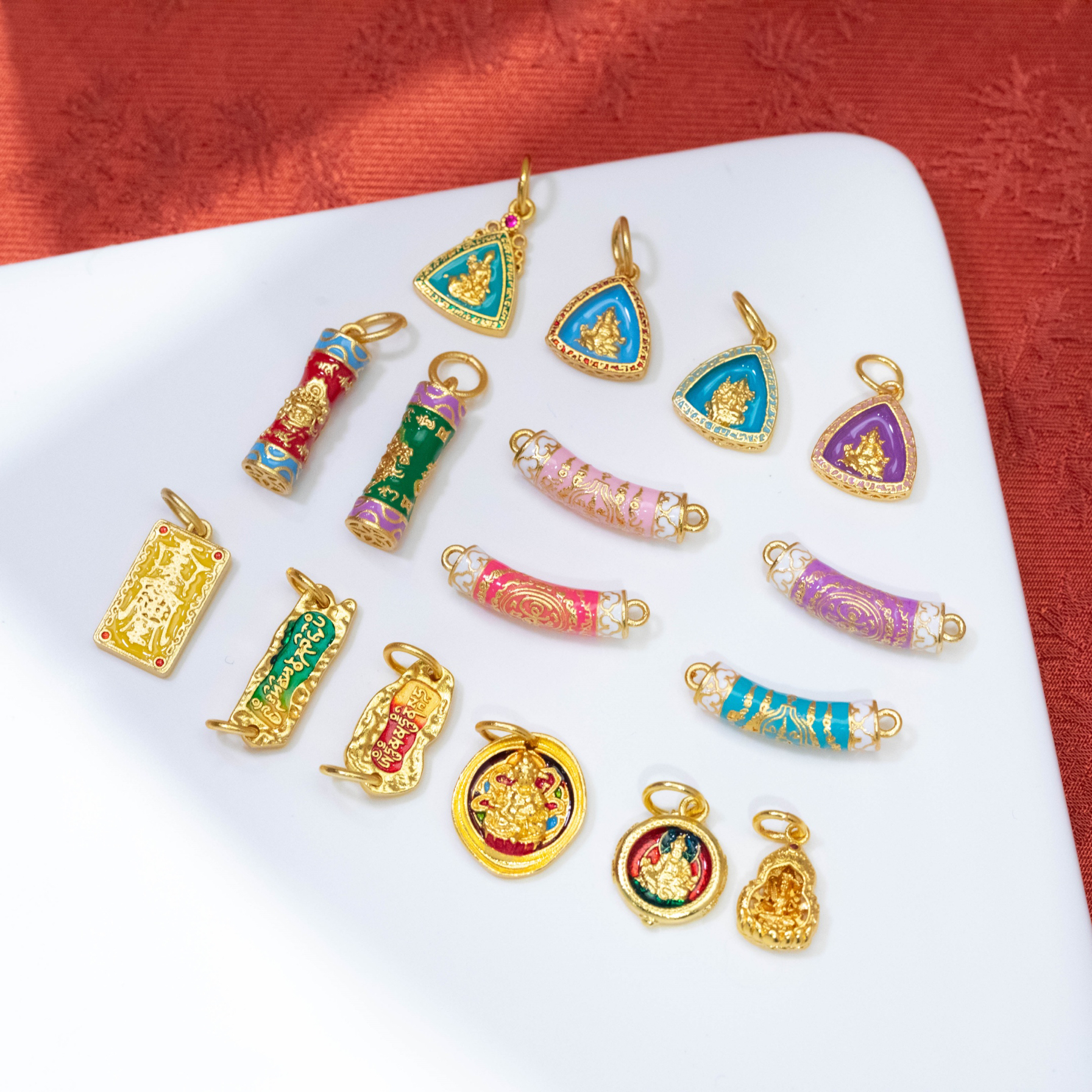 古法滴油财神绿度母滴流五条经弯管饰品diy手链项链配件