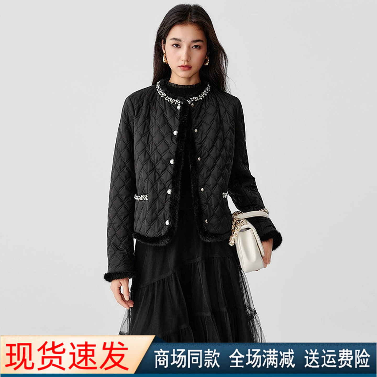 珂莱商场同款25冬季新款气质香风棉服短款外套棉衣女装 KQ00102W0,女装/女士精品,棉衣/棉服,淘宝优惠券,粉丝福利购,淘宝优惠卷