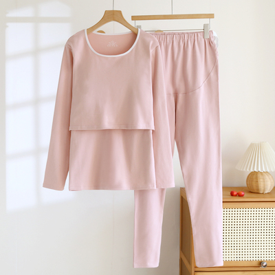 秋冬季月子服纯棉加厚保暖秋衣裤内衣孕妇产后哺乳喂奶打底衫套装