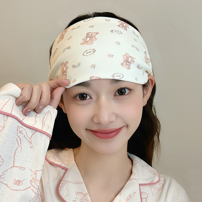 月子帽纯棉夏季薄款产后防风帽5月份6大头围吸汗妈妈帽护额头发带