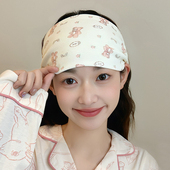 月子帽纯棉夏季 产后防风帽5月份6大头围吸汗妈妈帽护额头发带 薄款