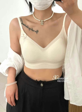 希维尔77075粉底液无痕隐形美背抹胸固定杯收副乳内衣背心式文胸