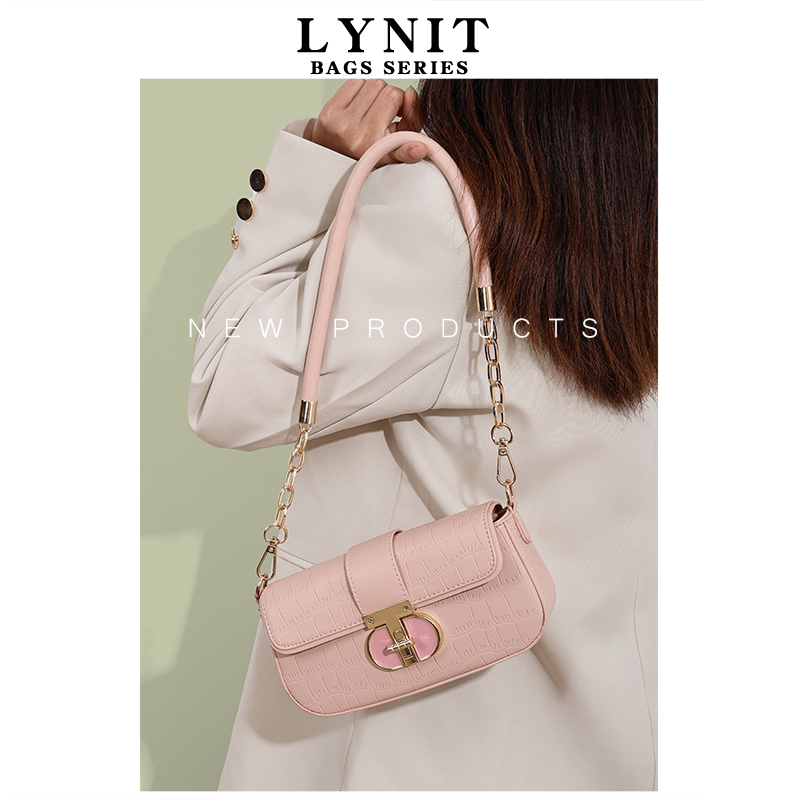 LYNIT 法式腋下包2024新款高级感小众粉色夏季百搭小包包女斜挎包