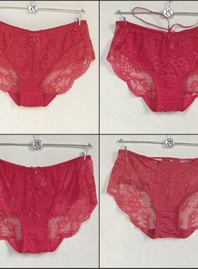 韩国EBLIN红色内裤性感蕾丝新年本命年结婚新娘无痕提臀女内裤