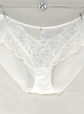 韩国EBLIN专柜正品古典精致刺绣蕾丝无痕平角女士内裤纯棉裆