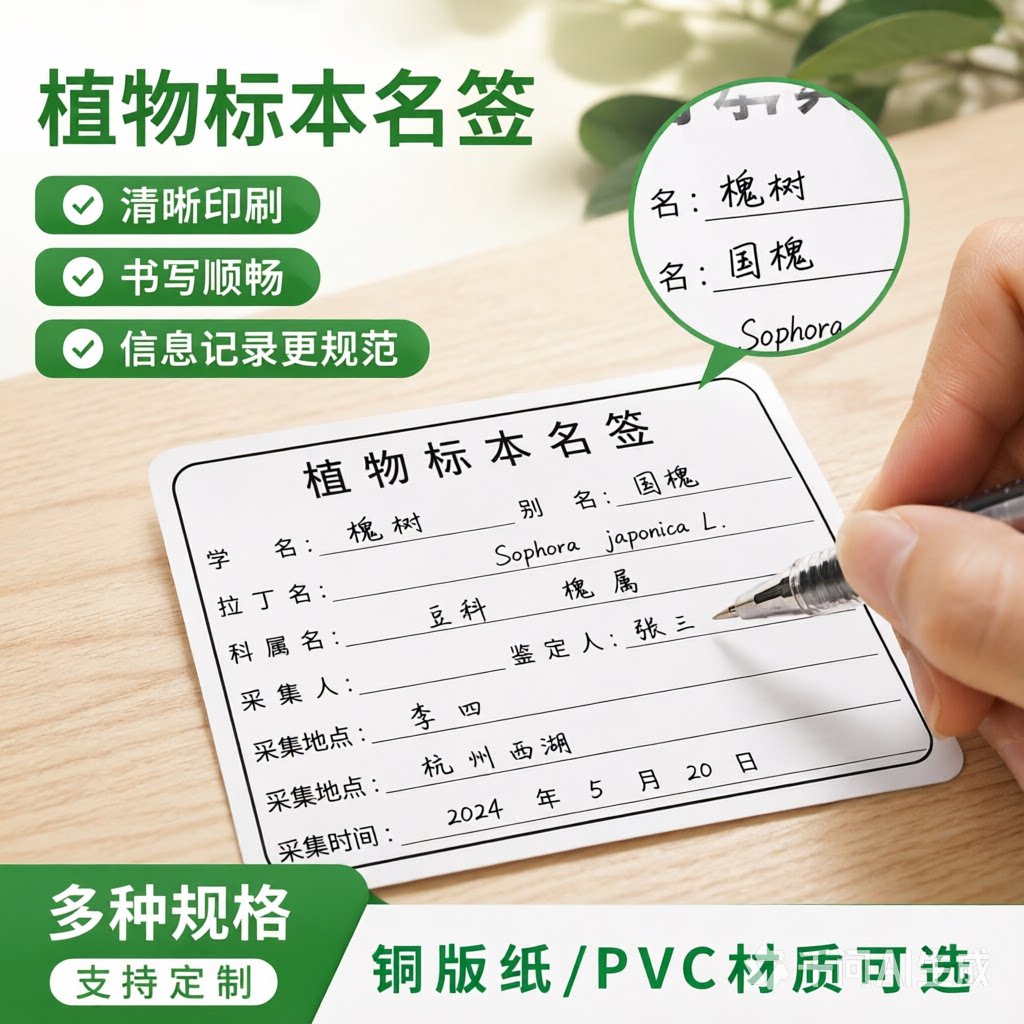 标本鉴定采集不干胶标签可手写