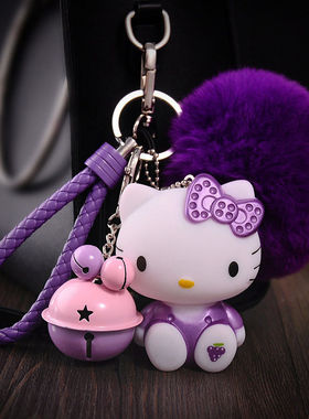 KT猫钥匙扣凯蒂kitty猫咪挂饰创意汽车钥匙圈生日小礼品包挂件女