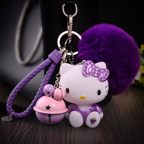 KT猫钥匙扣凯蒂kitty猫咪挂饰创意汽车钥匙圈生日小礼品包挂件女