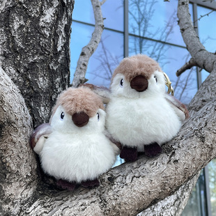 网红仿真毛绒呆萌小鸟公仔包包挂件麻雀绿头鸭可爱钥匙扣配饰礼物