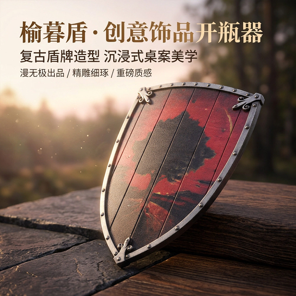 欧洲古代盾牌榆暮盾开瓶器
