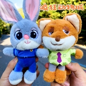 疯狂动物城朱迪警官狐尼克毛绒可爱公仔包包挂件情侣钥匙扣小礼物