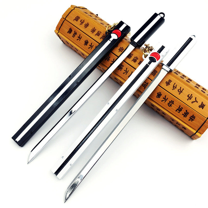 火影忍者动漫周边 火影武器佐助草雉剑17厘米带刀鞘黑白色模型