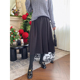 紫璐莱冬日伦敦 纽扣设计感后松紧腰压褶毛呢伞裙中长半身裙女94X