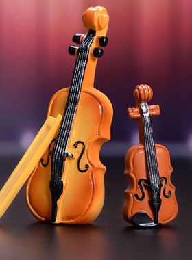 创意微景观树脂仿真乐器钢琴吉他小摆件桌面装饰