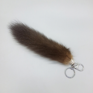 高档奢侈品纯进口紫貂尾巴包挂件真皮毛挂饰女包包饰品汽车钥匙扣