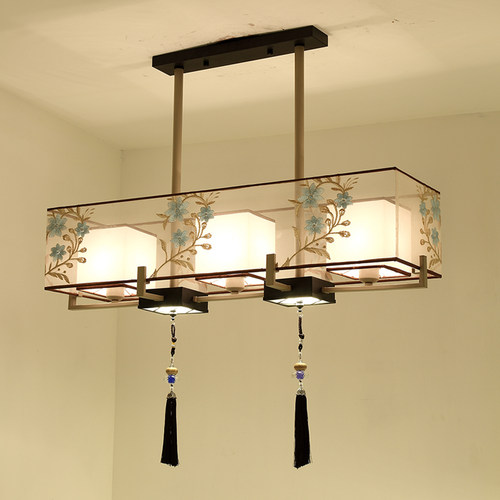 新中式餐厅吊灯复古简约书房LED