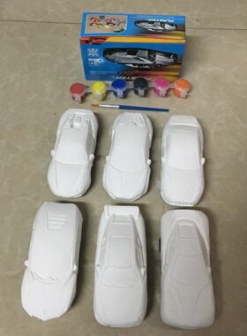 创意小汽车石膏模型儿童DIY彩绘石膏白胚益智玩具涂鸦幼儿园早教