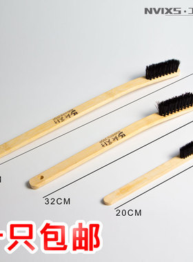 NVIXS尼维克斯洗车轮毂刷钢圈发动机仓长柄竹柄清洗刷猪鬃毛