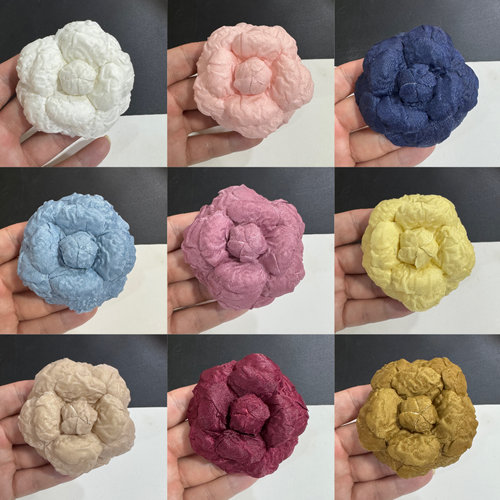 全6.5cm高端DIY皱纹布胸花