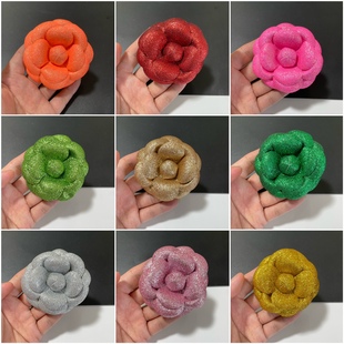 花胸花头夹胸针 多规格高端闪光面料格丽特花朵山茶花小香花饰品鞋