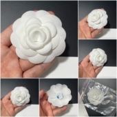 款 细绒布白花山茶花包装 盒小香包装 多规格原版 袋鞋 花胸花底带粘胶