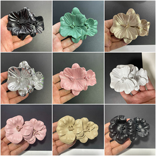 小香花朵超纤饰品包花鞋 9x7cm高端长款 花胸花头夹底加胸针发夹扣