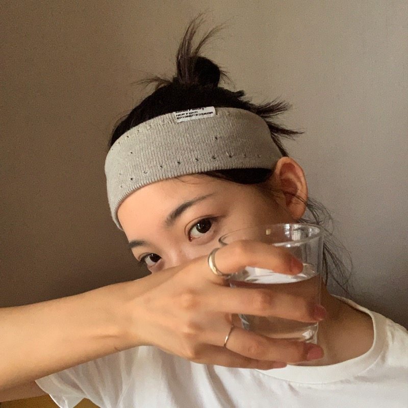 自留ins韩国网红发带女欧根纱针织男士发箍运动简约百搭发饰头带