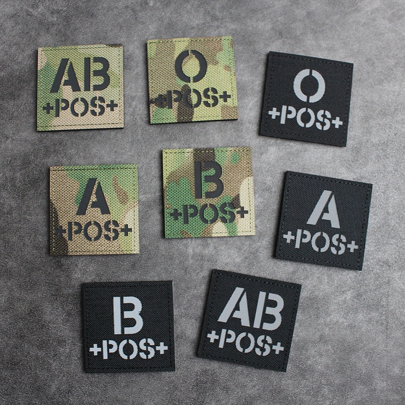 5x5厘米魔术贴章血型标AOABB