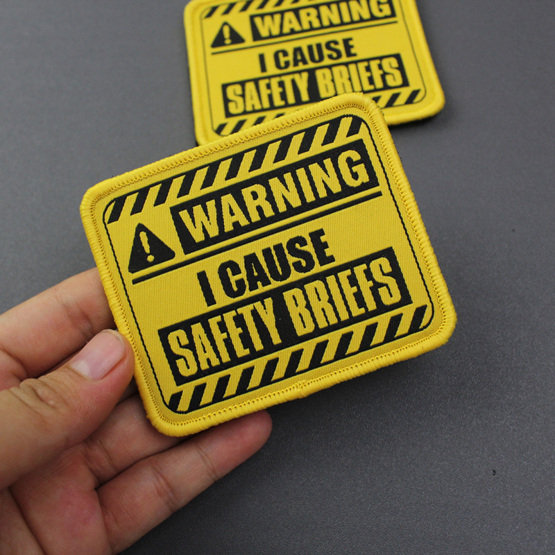 警告魔术贴个性背包衣服臂章补丁